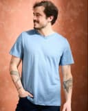 Tee-shirt en lin jersey col V 1