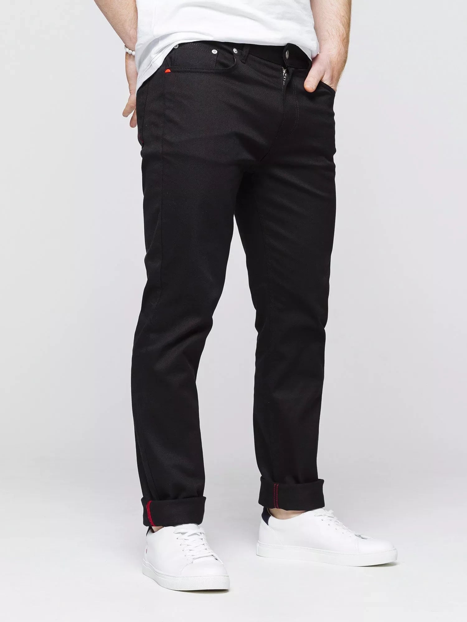Jeans 103 N ajusté 5 poches, Noir