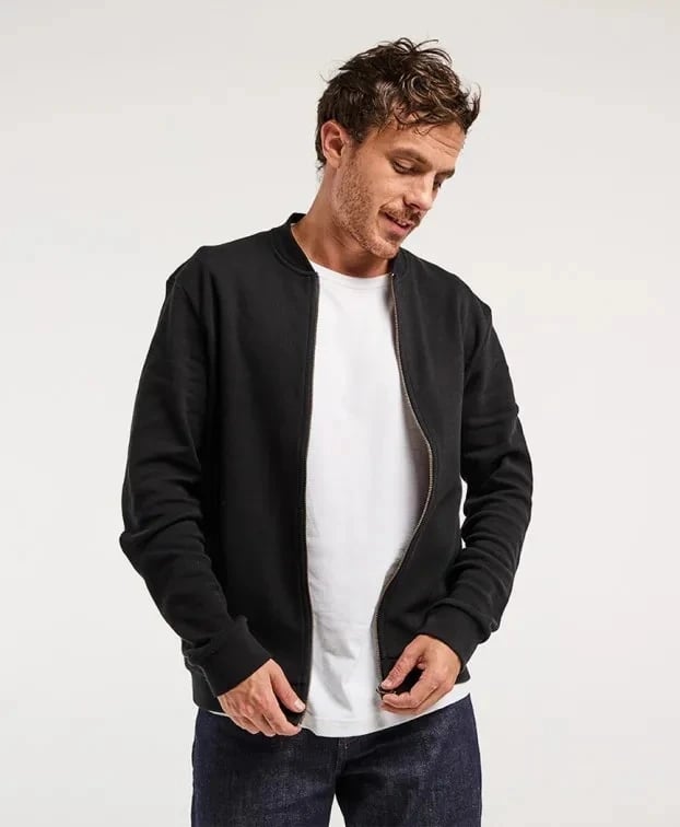Sweat Pedro zippé maille piquée, Noir