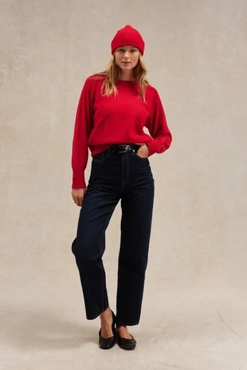 Pull col rond, Rouge
