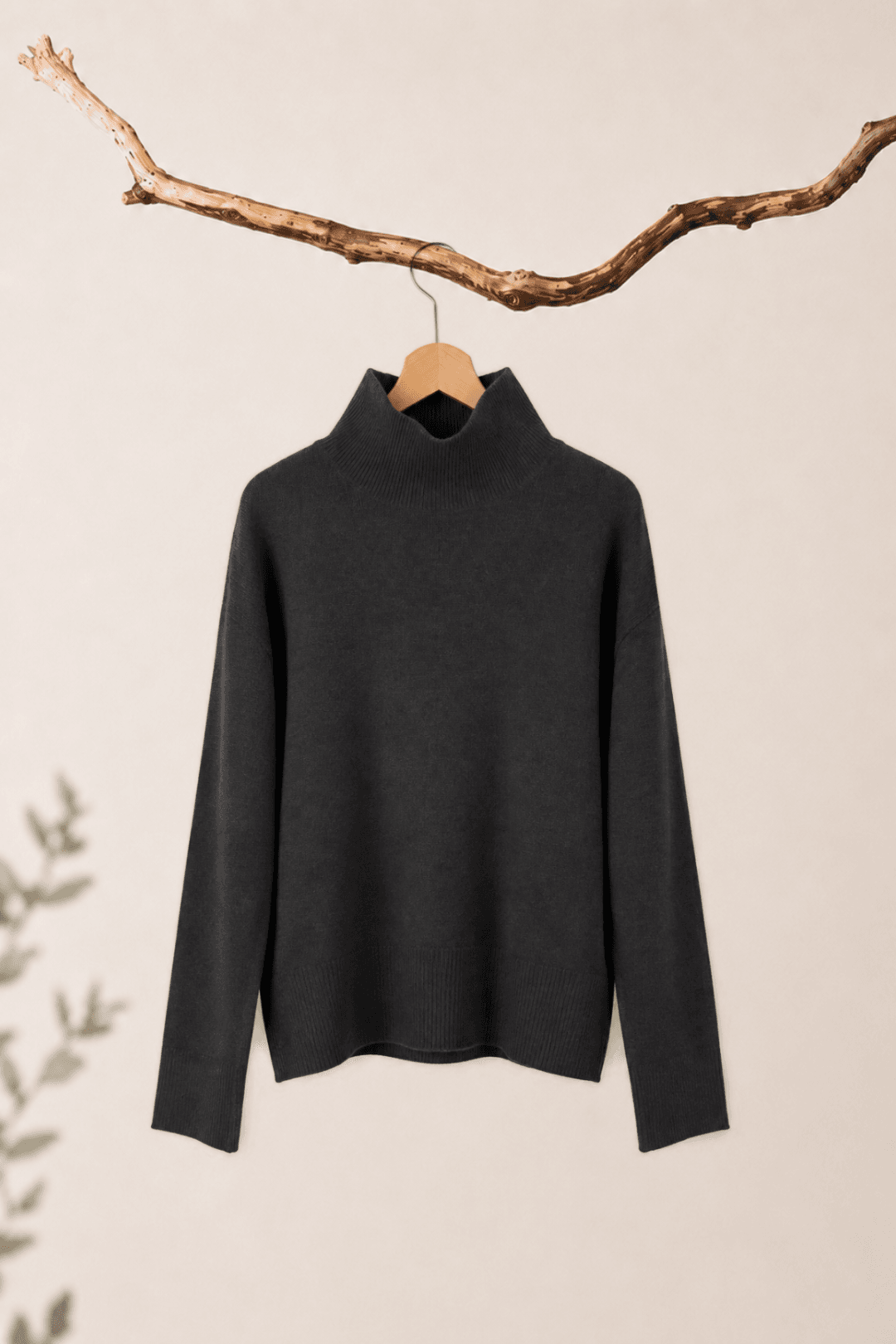 Pull MEGEVE col montant, Chocolat