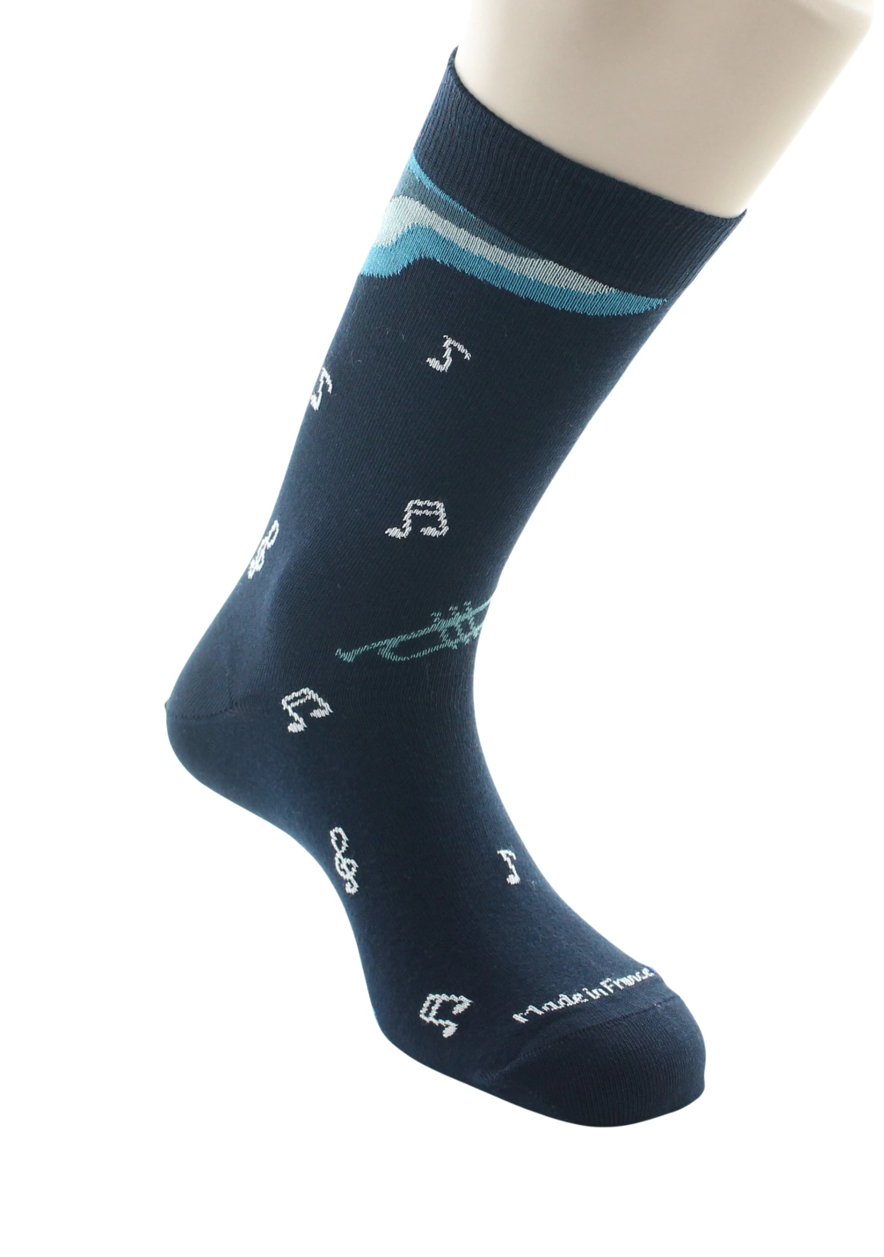 Chaussettes hautes  musique, Marine