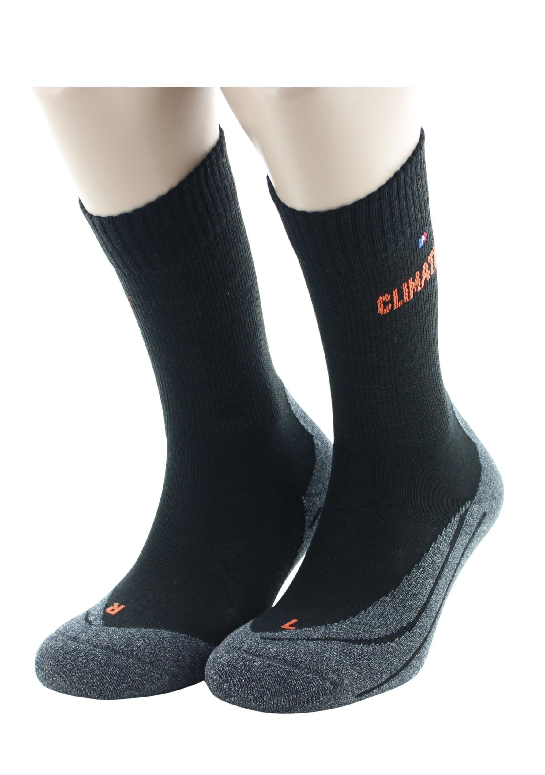 Lot de 2 mi chaussettes jacquard semelle bouclette, Noir