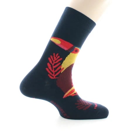 Chaussettes hautes Toucan, Marine/jaune