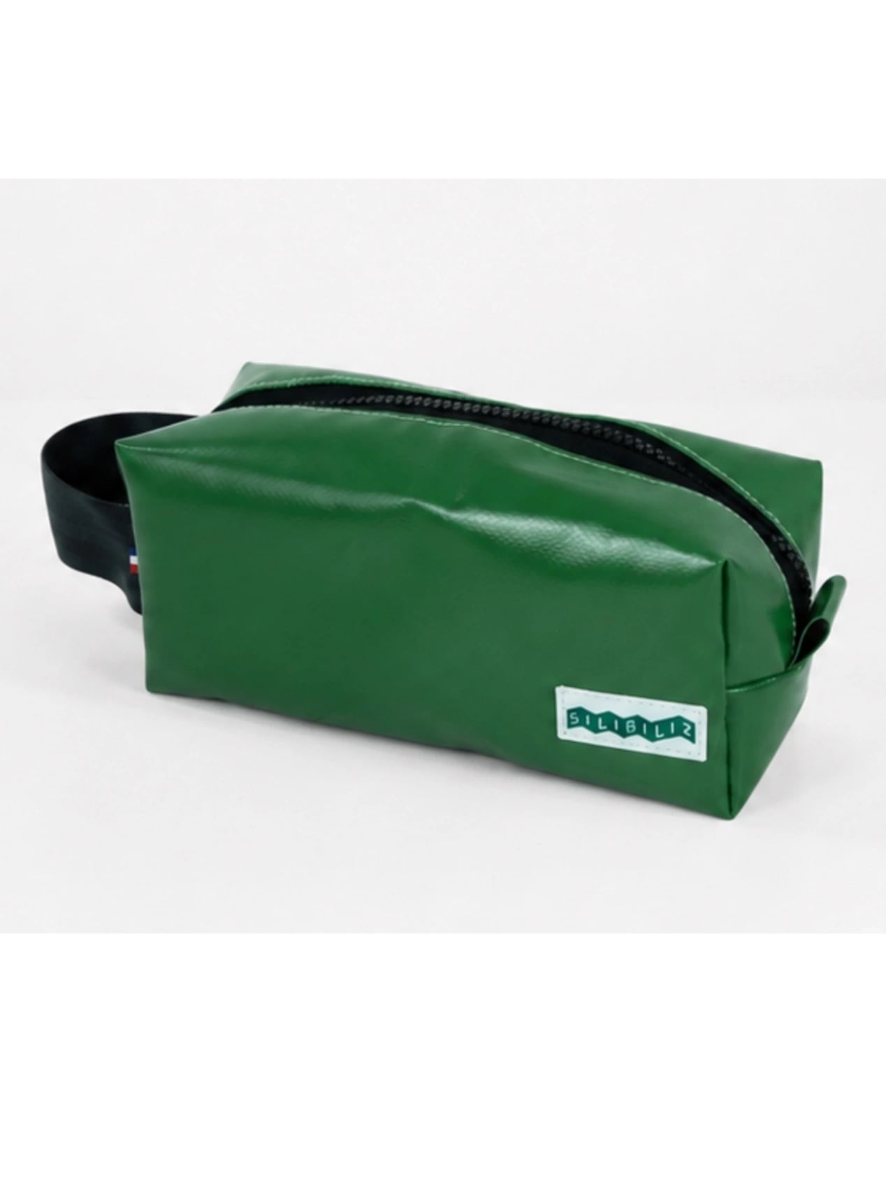 Trousse de toilette bâche recyclée, Vert