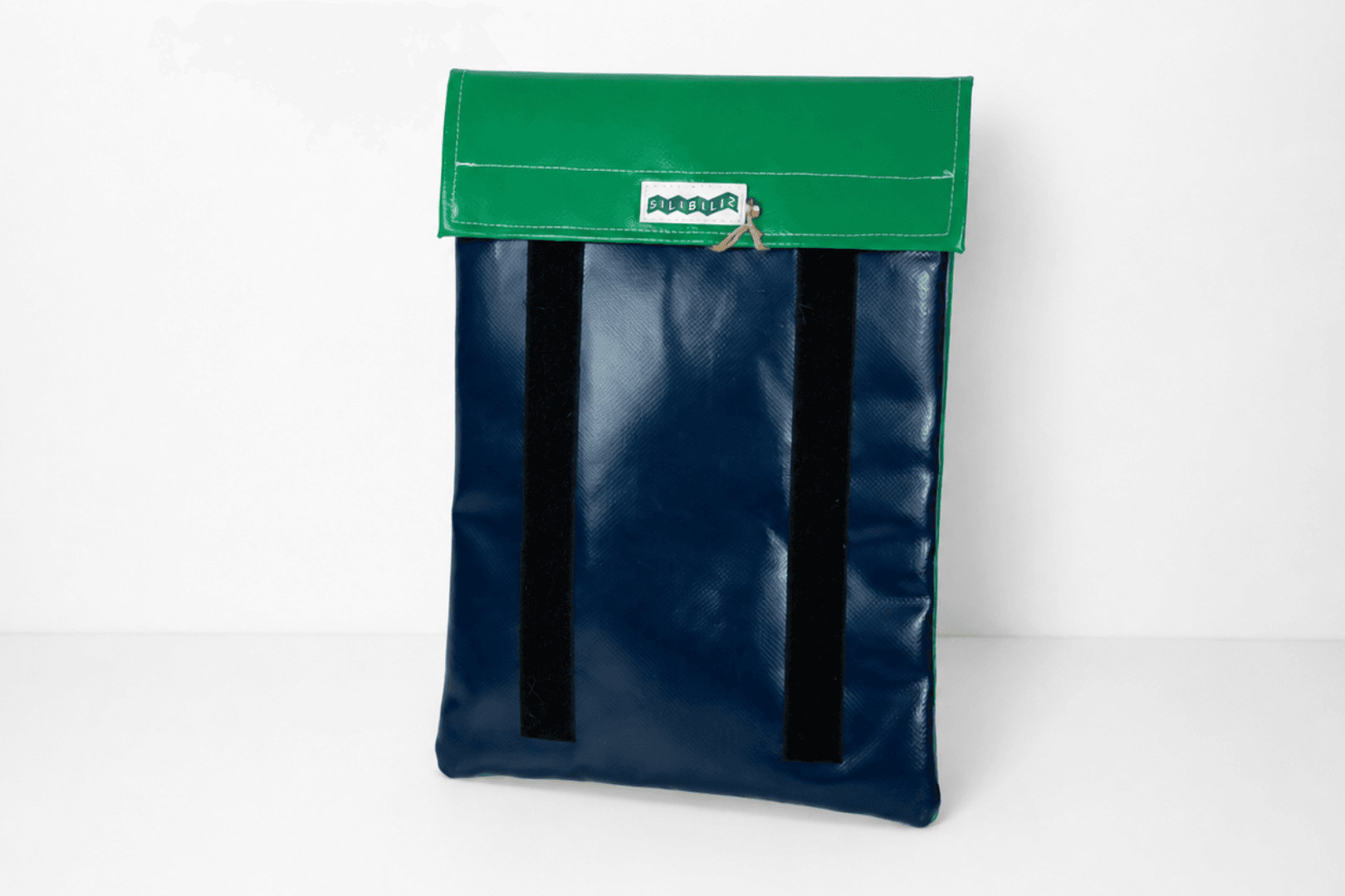 Pochette d'ordinateur  12-13' fermée par scratch, Vert/marine