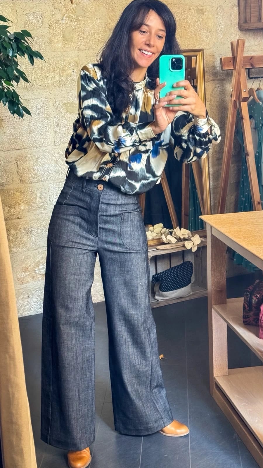 Atelier Tiket Chemise ALIX imprimé fleurs, Fond écru