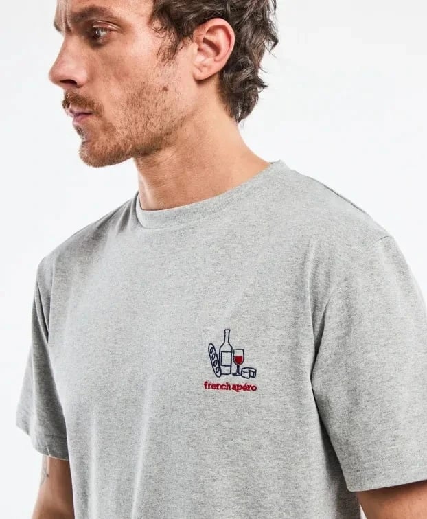 Gentle Factory Tee-shirt Barthelemien apéro, Gris chiné