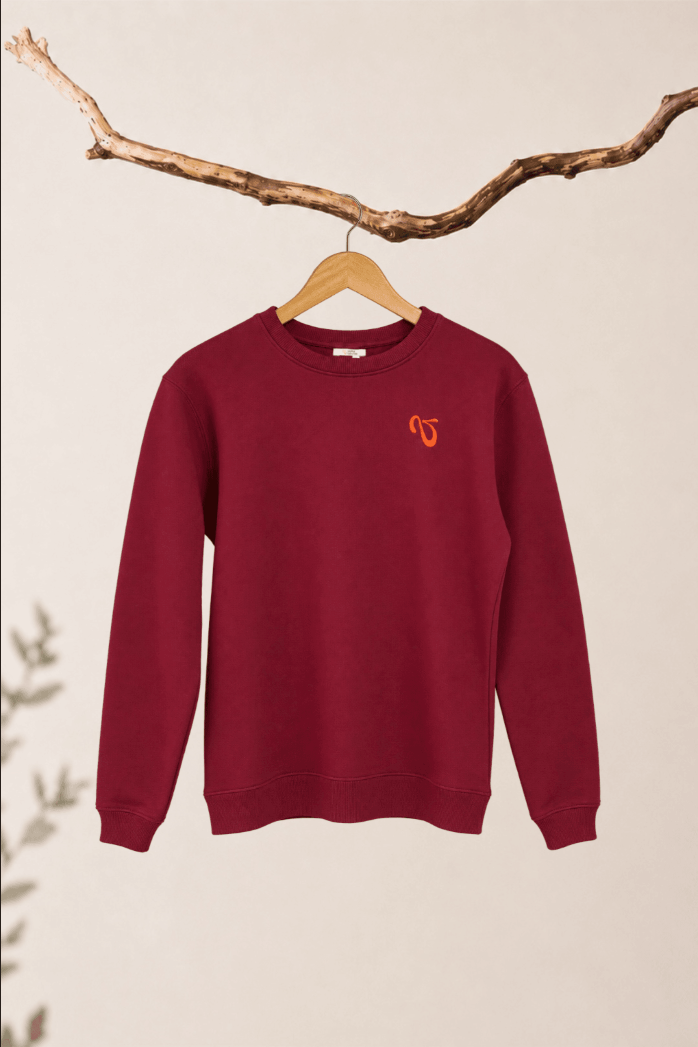 Valeur Ajoutée Sweat col rond molleton gratté, Bordeaux