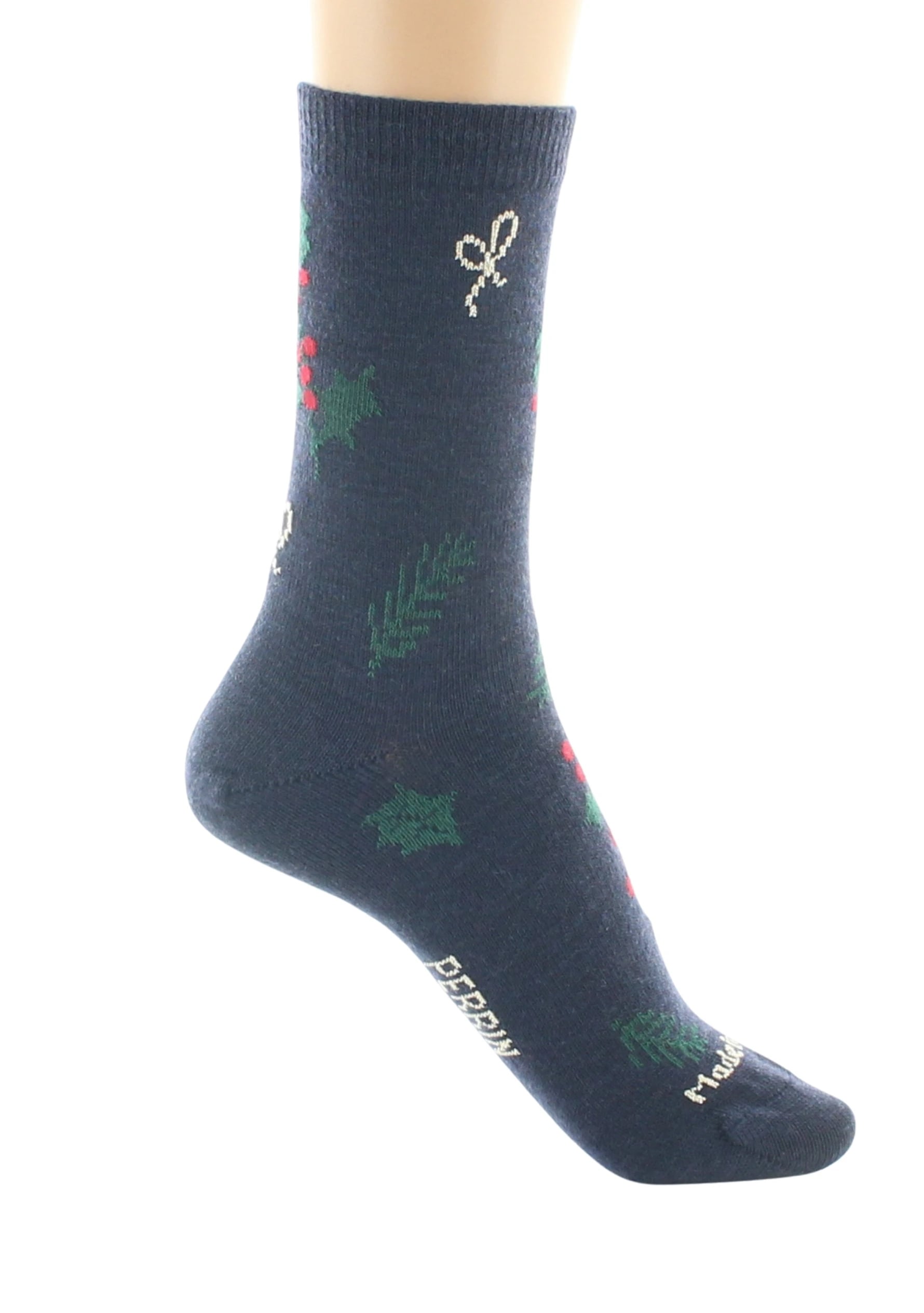 Perrin Mi chaussettes Jacquard Houx, Marine
