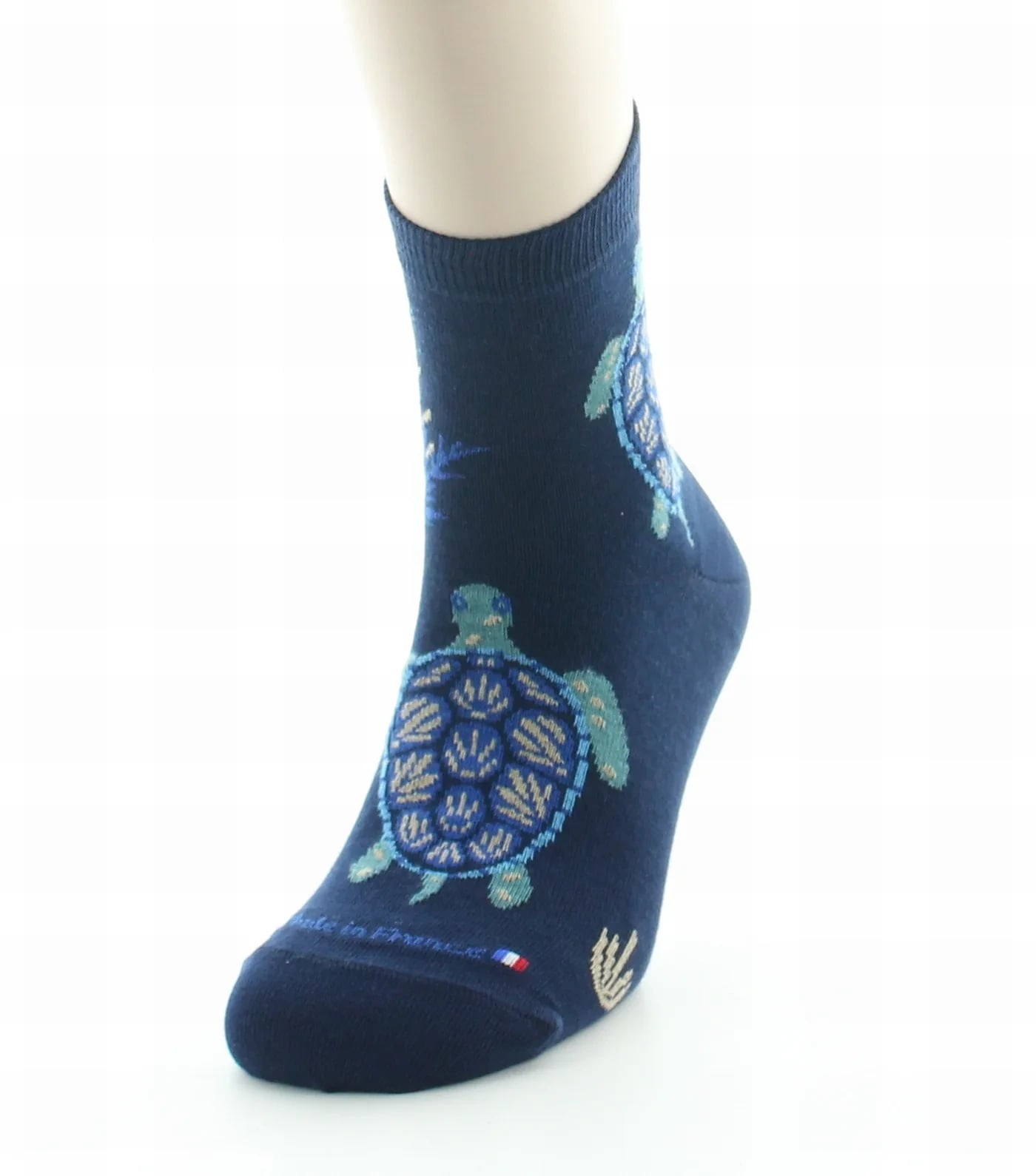 Dagobert Chaussettes courtes motif tortue, Bleu