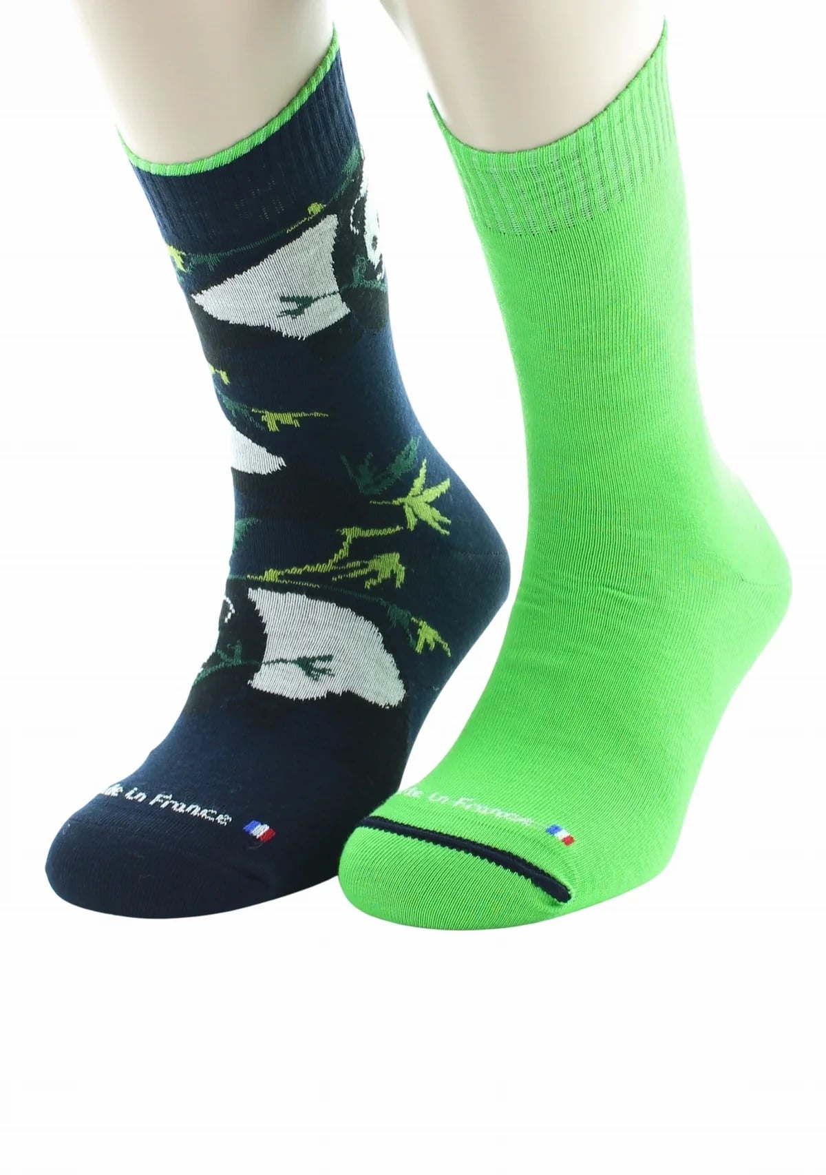 Perrin Chaussettes réversibles panda, Vert