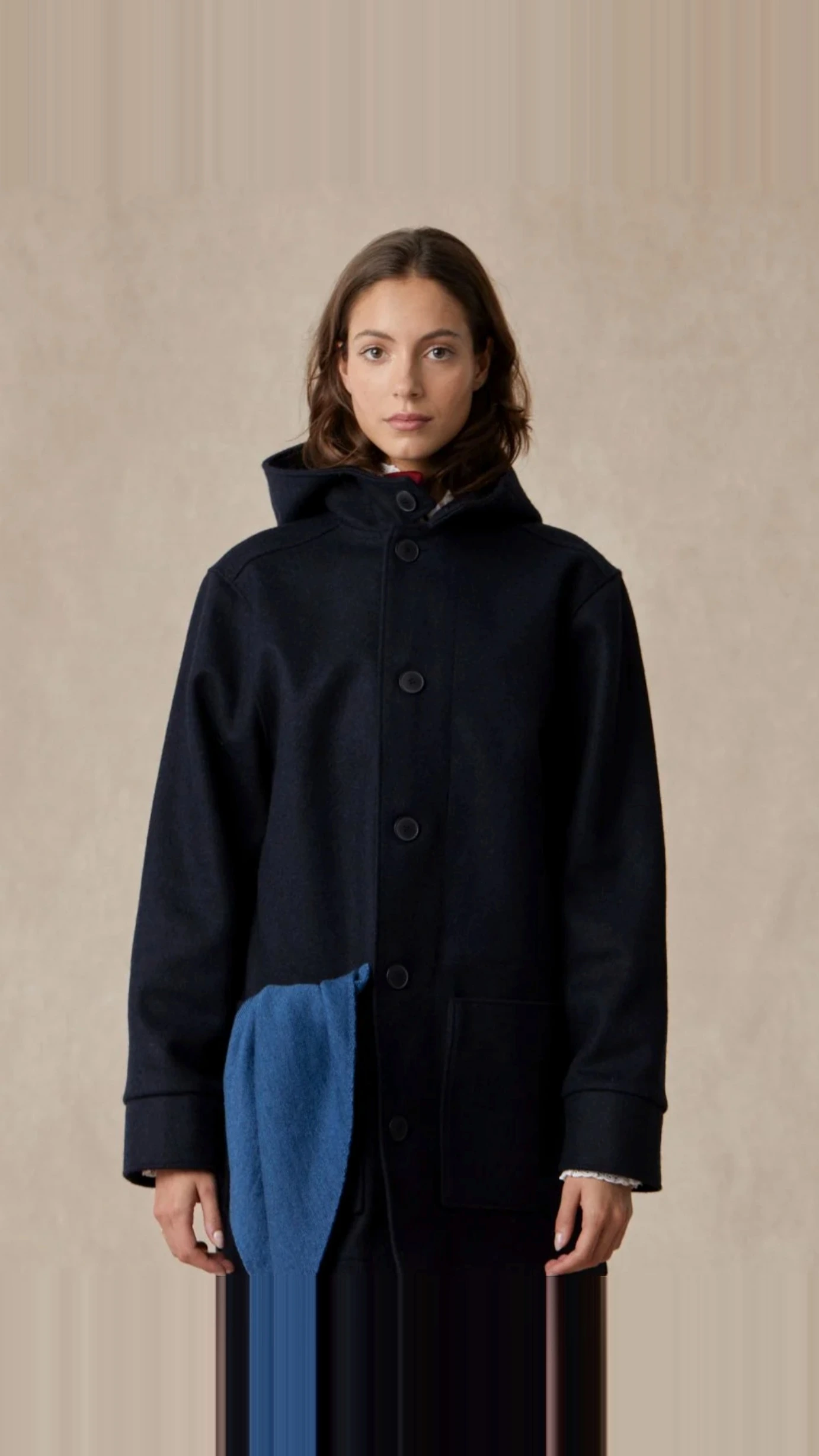 Manteau drap de laine femme