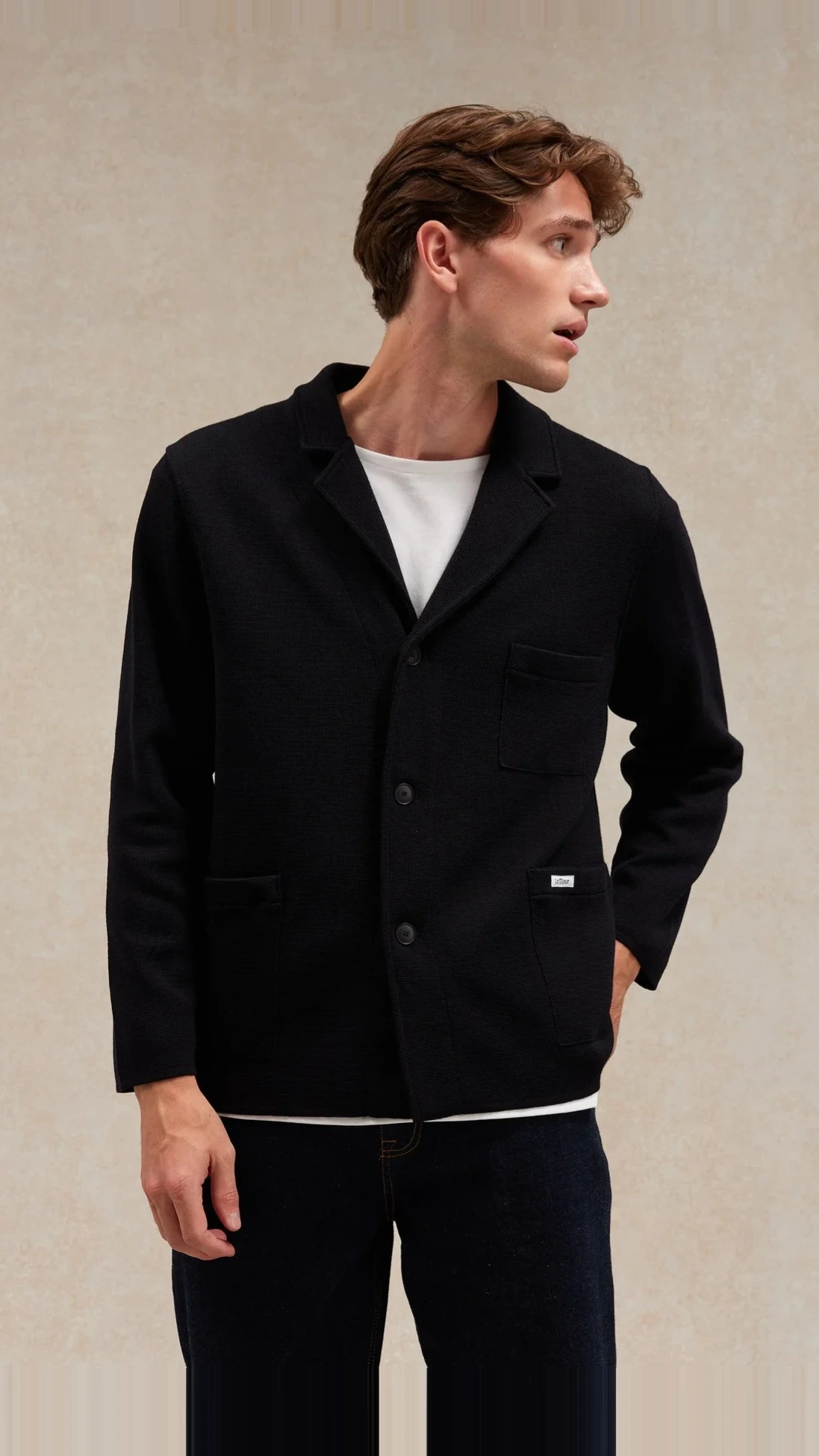 Blazer Milano bleu marine en laine mérinos pour homme