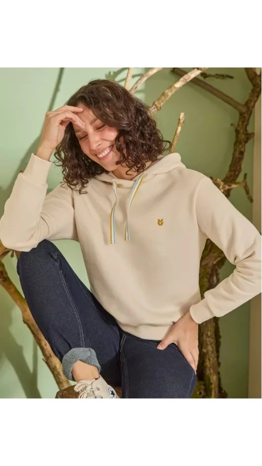 Sweat avec capuche molleton uni ESTHER