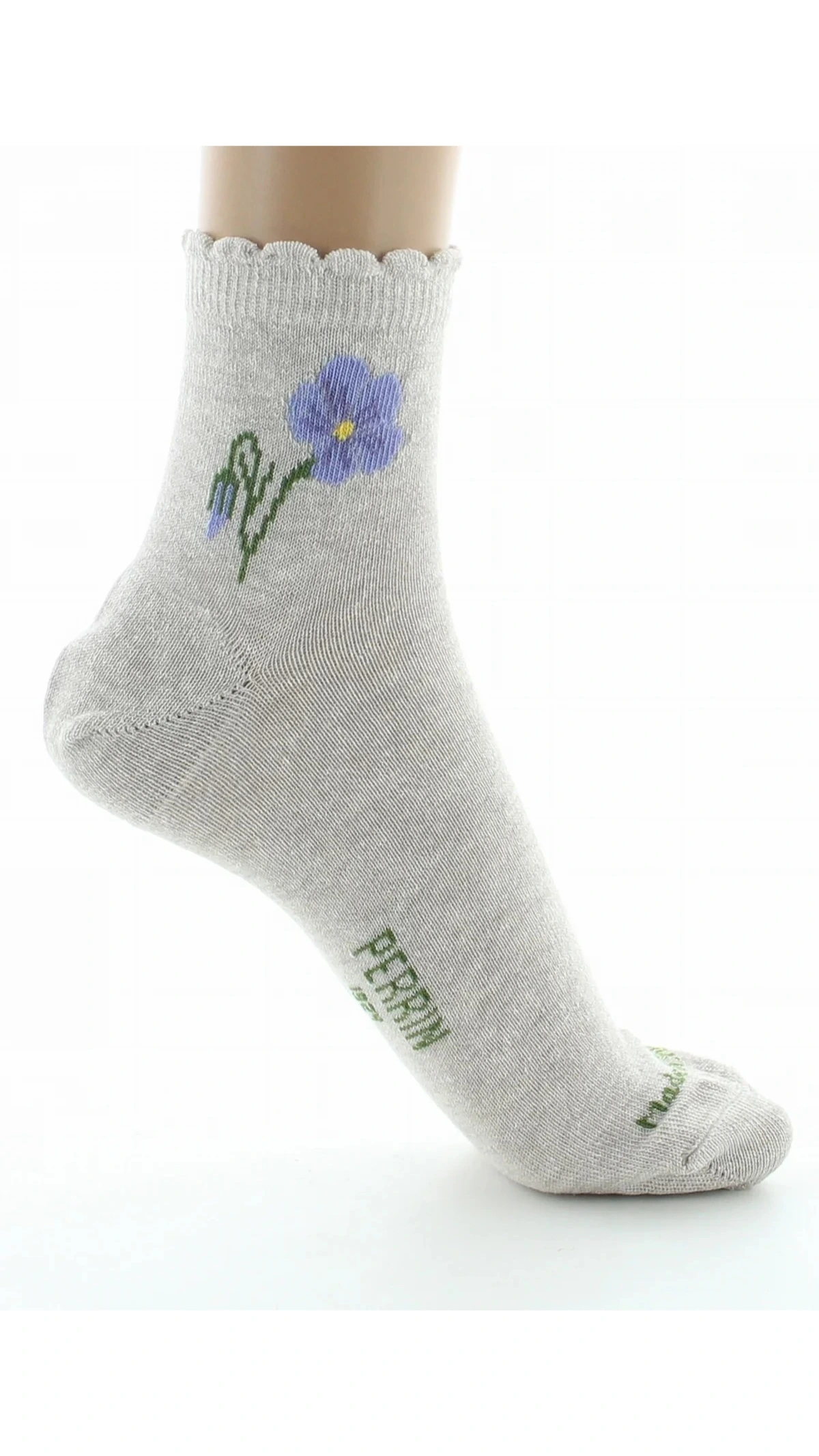Mi-chaussettes motif fleurs